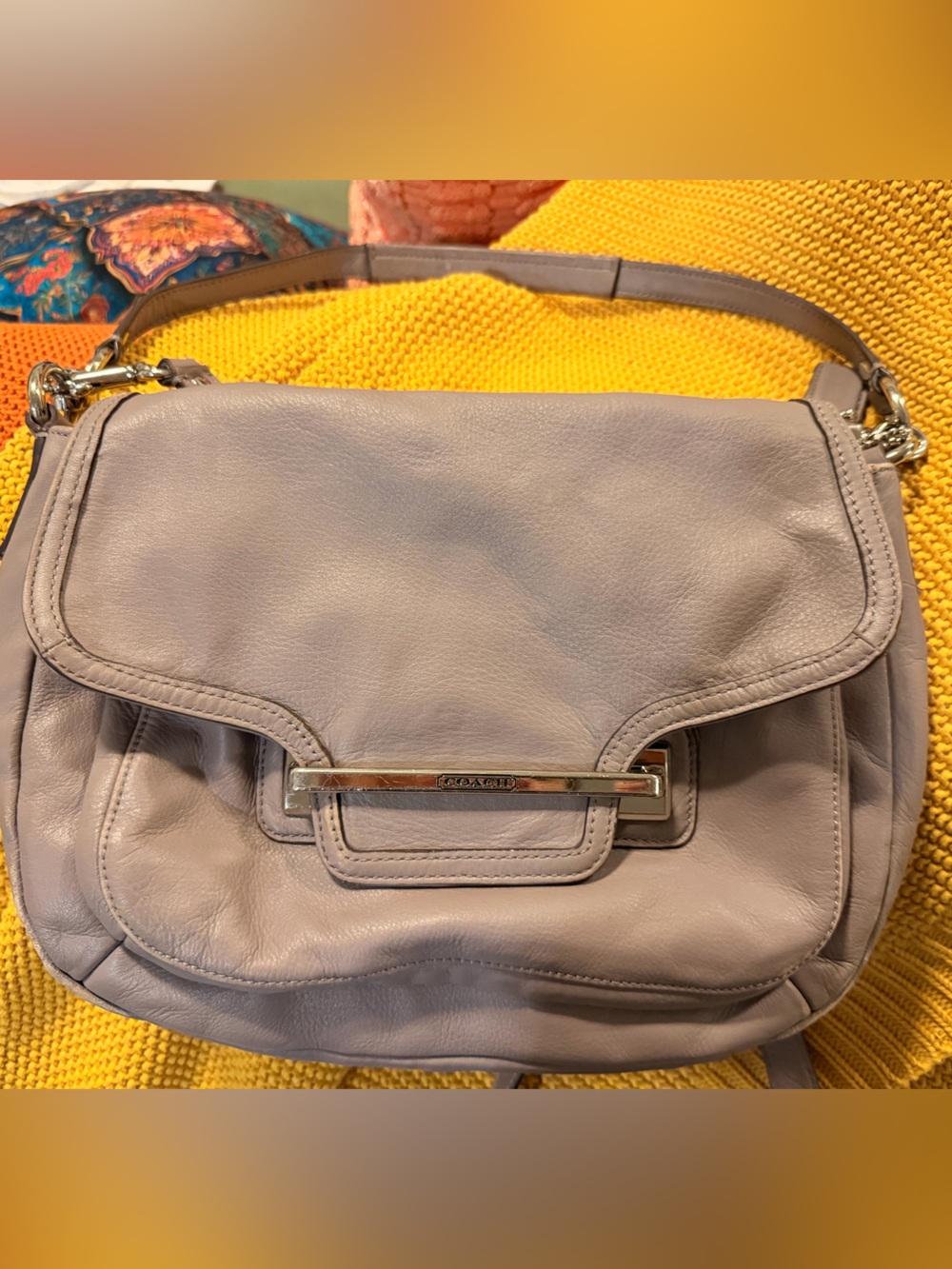 Coach Shoulder Bag in Light Lavender Gray